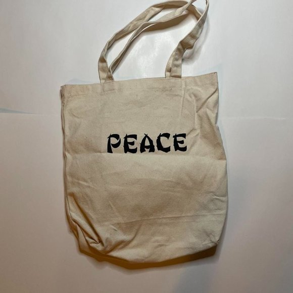 Black Peace Screenprinted by me Canvas Tote - Picture 1 of 2